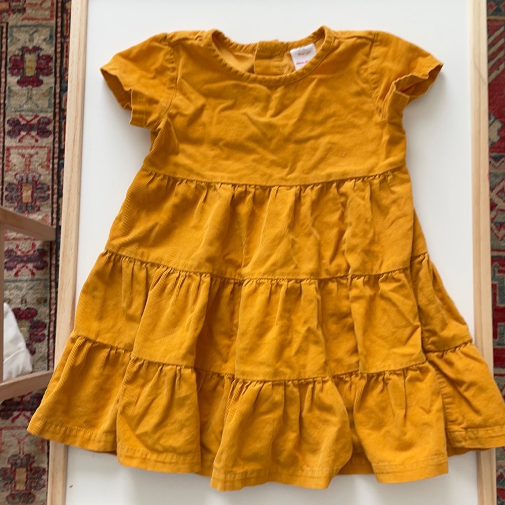 Hanna Andersson yellow corduroy twirl dress